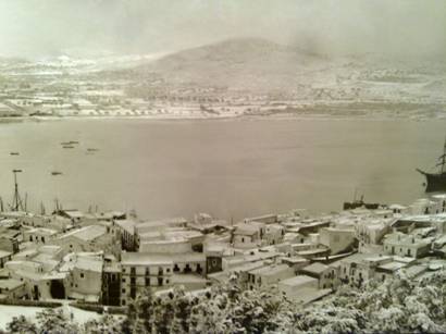 La nevada de 1907, abajo a la izquierda puede verse San Telmo